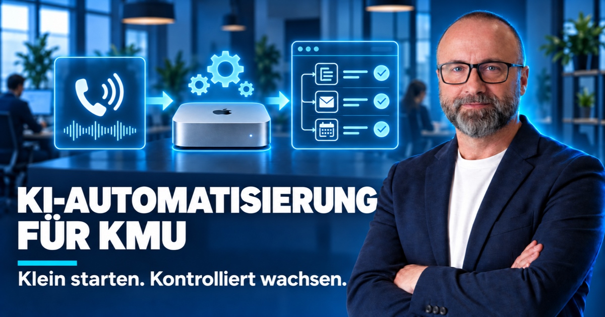 Robert Damisch präsentiert einen dreistufigen Einstieg in die KI-Automatisierung für KMU